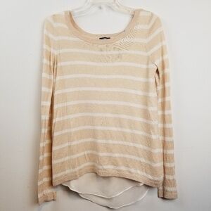 EXPRESS striped layered sweater size medium